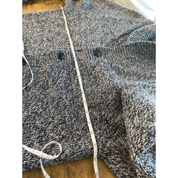 OLD NAVY Mens Ink Blue Wool Blend Salt Shawl Cardigan Button Down Preppy - Picture 4 of 11